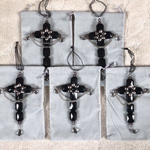 Set of 5 CROSS Christmas TREE ORNAMENTS